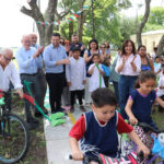 Con intervención artística y una bicicleteada Avellaneda habilita la bicisenda de Santa Ana